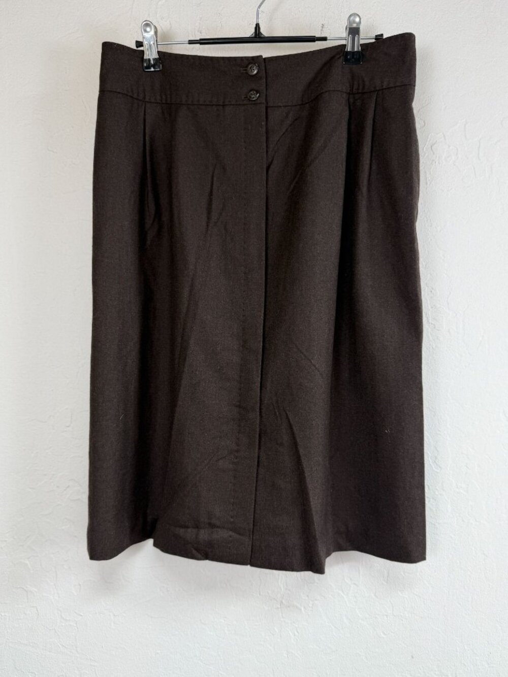 Vinatge Brooks Brothers Womens Wool A-Line Skirt Brown Size 8 Italian Fabric